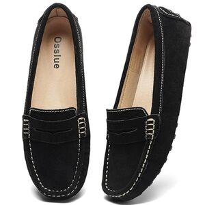 OSSLUE Suede Leather Slip-On Driving Moccasin Penny Loafer